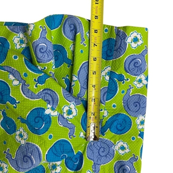 Lilly Pulitzer VINTAGE Snail Print Capri Pants Blue/Green Size 4 - Picture 5 of 7